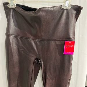 NWT SPANX Faux leather leggings - Deep Burgundy 1C